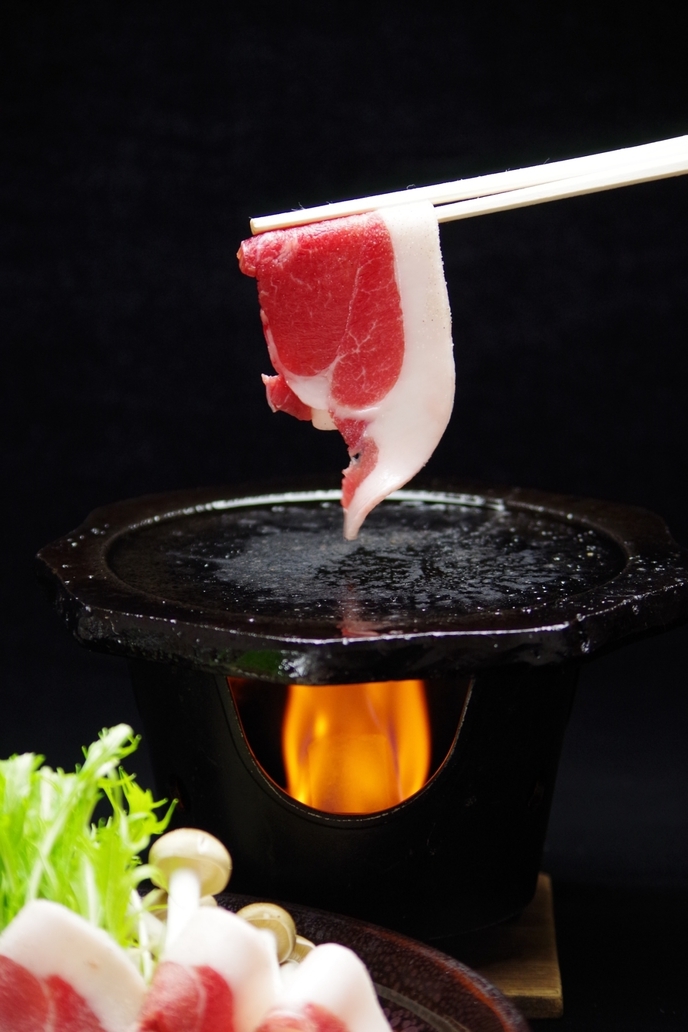 【特選ミニ会席】  石焼で味わう、旨みあふれる猪肉の醍醐味