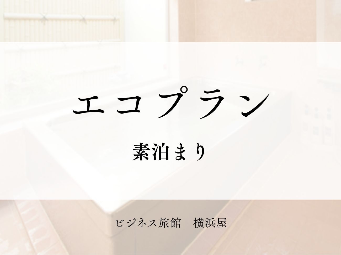 【エコプラン】素泊まり（バスタオルなし）