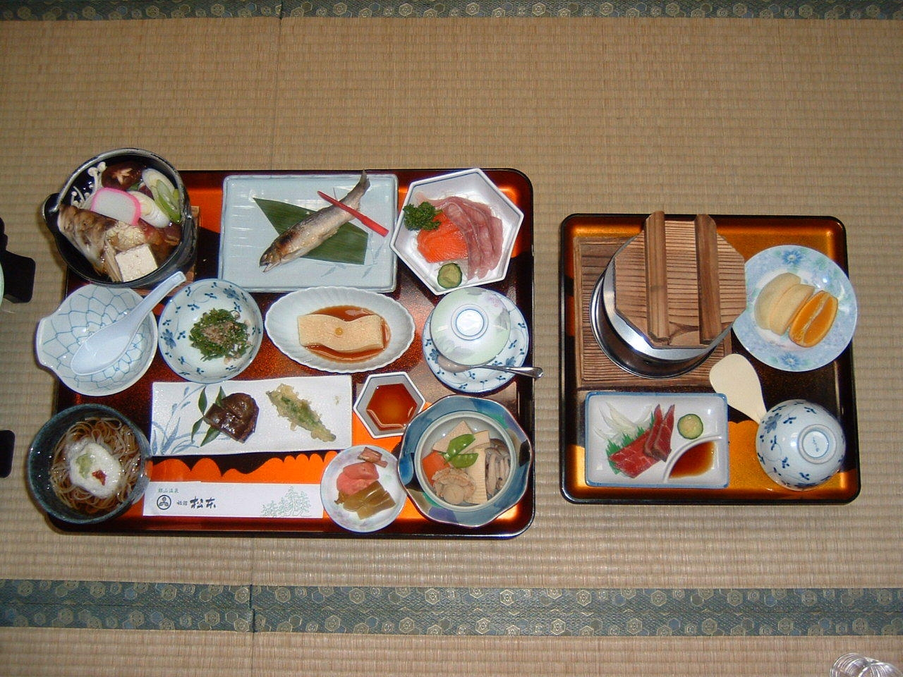  山形牛の陶板焼に釜飯付き郷土料理、松プラン(^o^)銀山温泉街の中心にあり温泉街の散策に便利