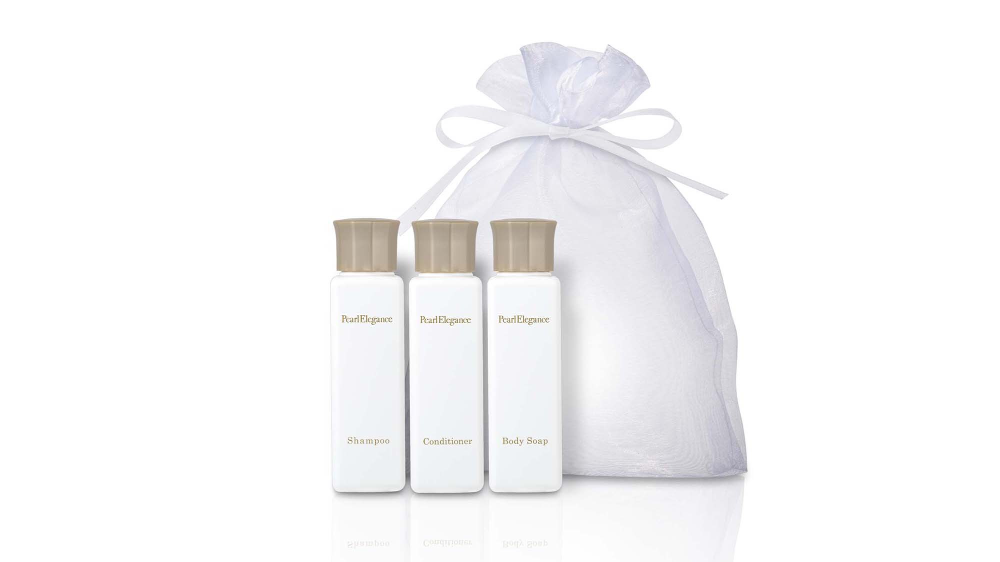 ミキモト コスメティックスのアメニティセット(ボディーソープ、シャンプー、コンディショナー)