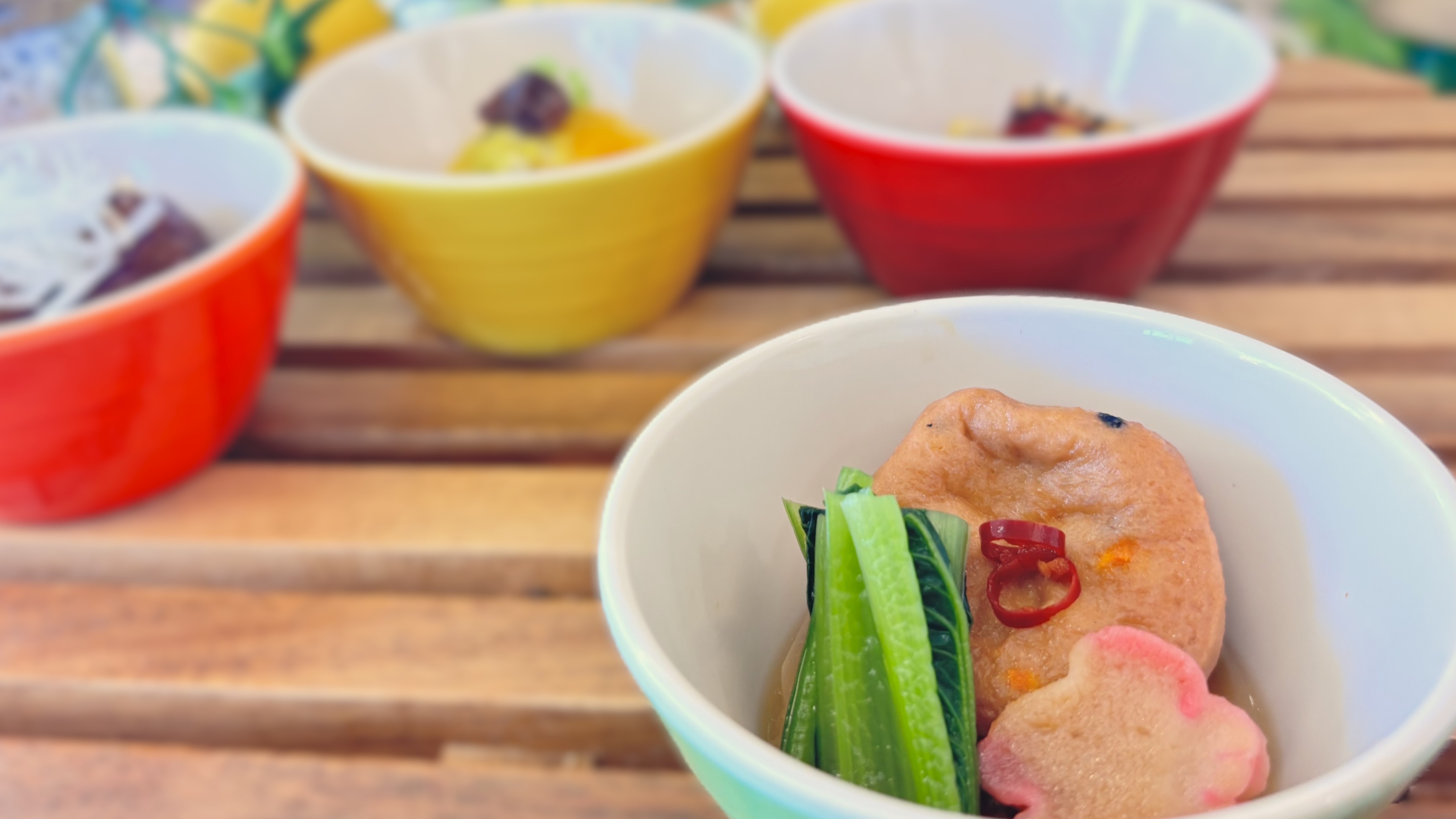 [和洋ビュッフェ朝食]秋季限定 広島県産小松菜とがんもの含め煮