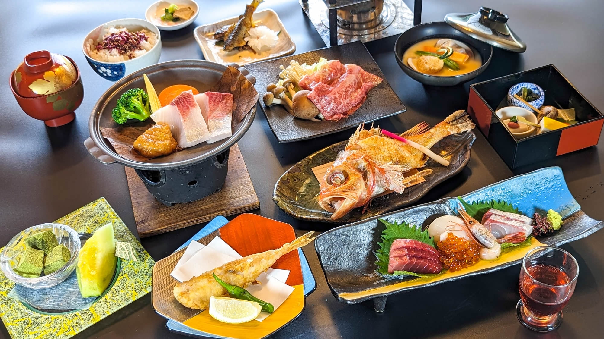 【冬】＜こだわり懐石〜花紀行＞ 「飛騨牛」「きんき」「ふぐ」「お造り５種」
