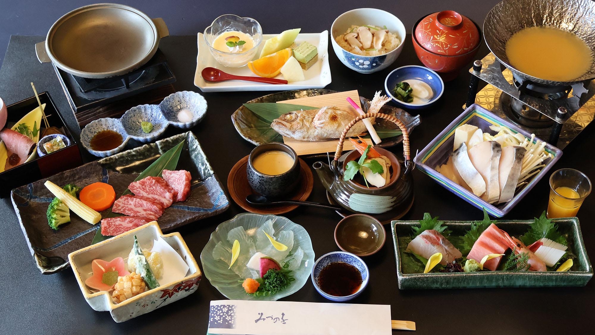 【秋】＜贅沢と匠を味わう懐石〜白帝＞ 「飛騨牛」「のどぐろ」「ヒラメ」「松茸土瓶蒸し」全13品