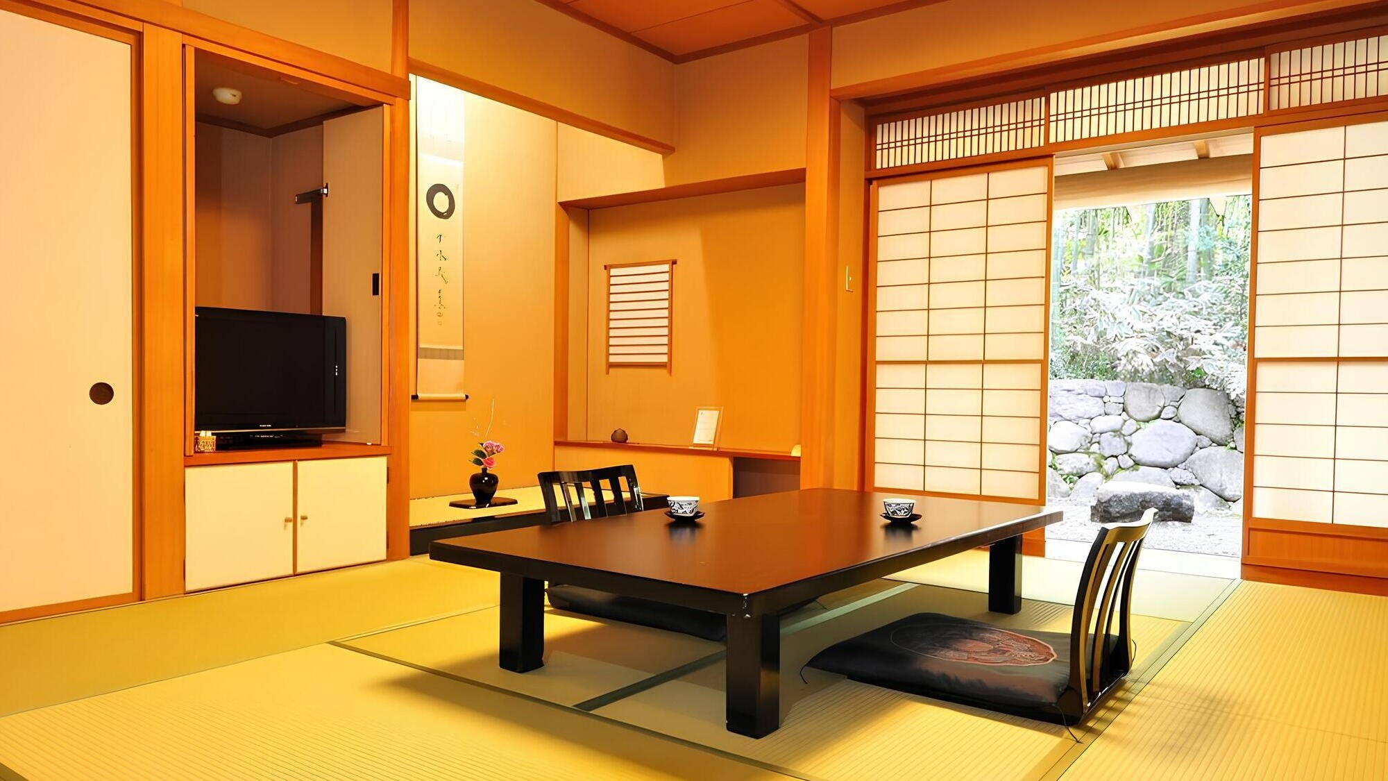 癒しの間特別室和室ベッドルーム檜風呂付