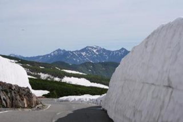 初夏　乗鞍岳のミニ雪の回廊
