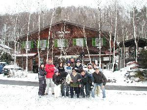 冬のペンションとお客様