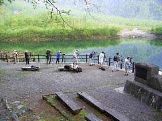 春の上高地撮影風景