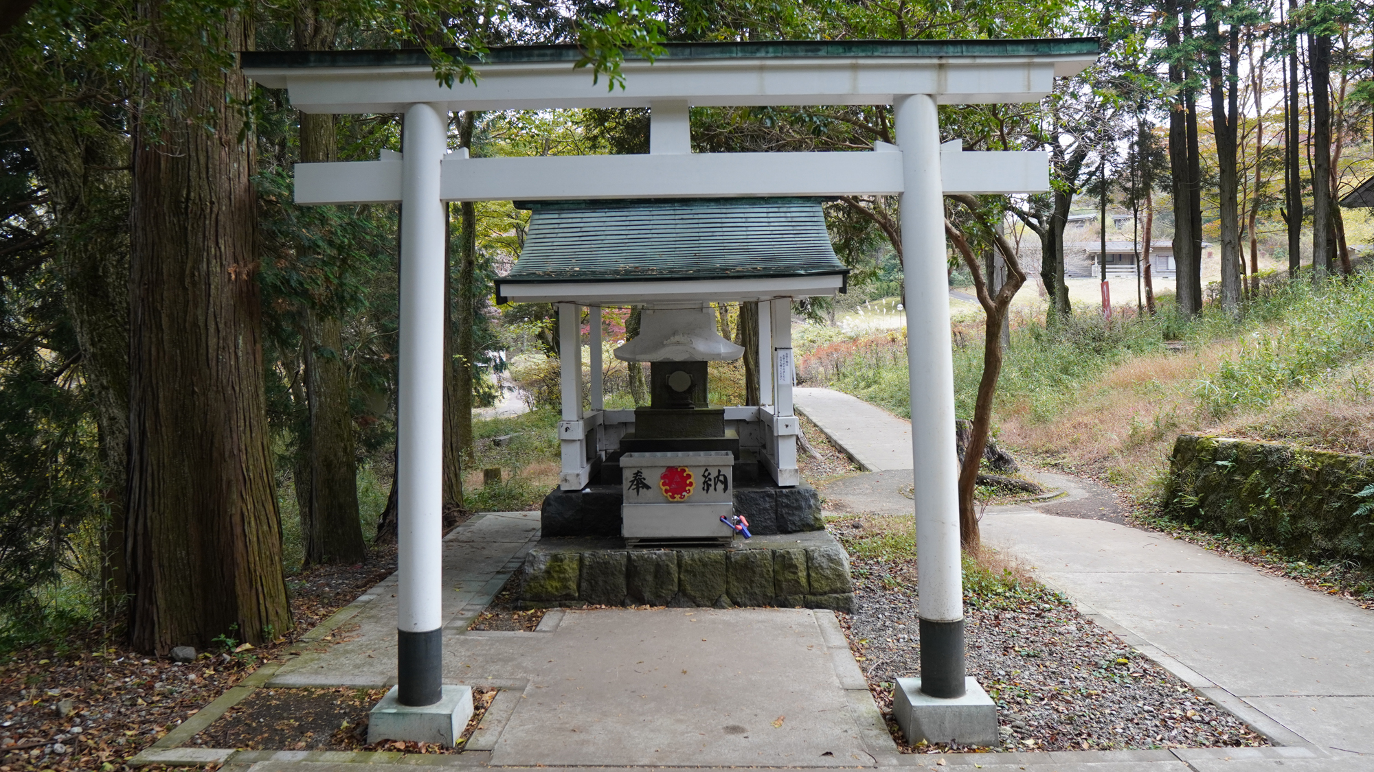 白龍神社　白い鳥居が珍しい。家運上昇、縁結び、商売繁盛の御利益があるそう