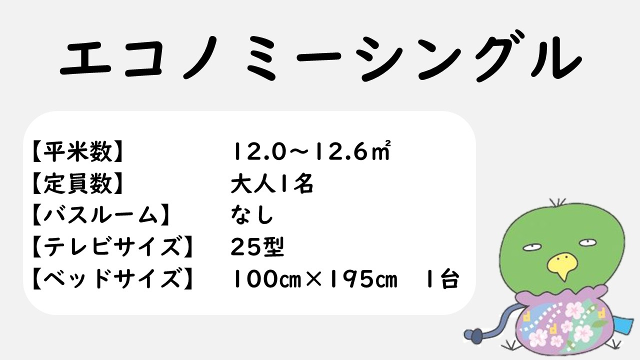 エコノミーシングルルーム　概要