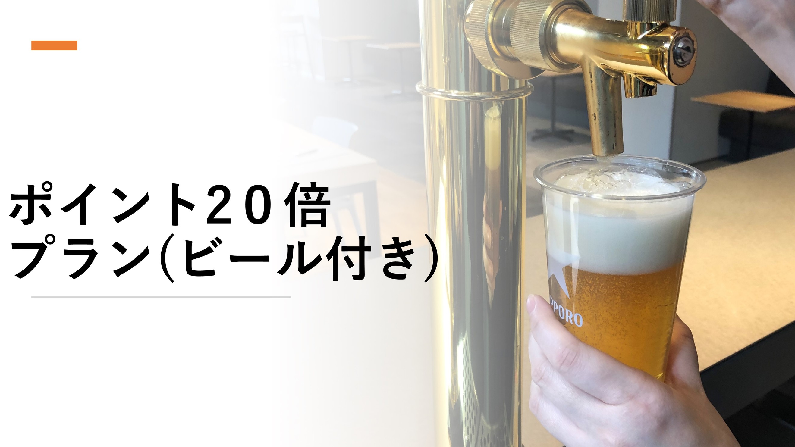 【楽天限定ポイント祭】★ポイント20倍★レイトチェックアウト12：00★ビール１杯付き【素泊まり】★