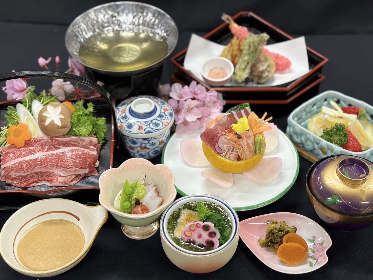 (夕食：春）おまかせ会席一例