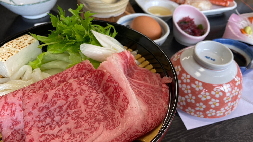 【紅ズワイガニ＆黒毛和牛すき焼き】蟹もお肉も！両方楽しみたいならこのプラン♪
