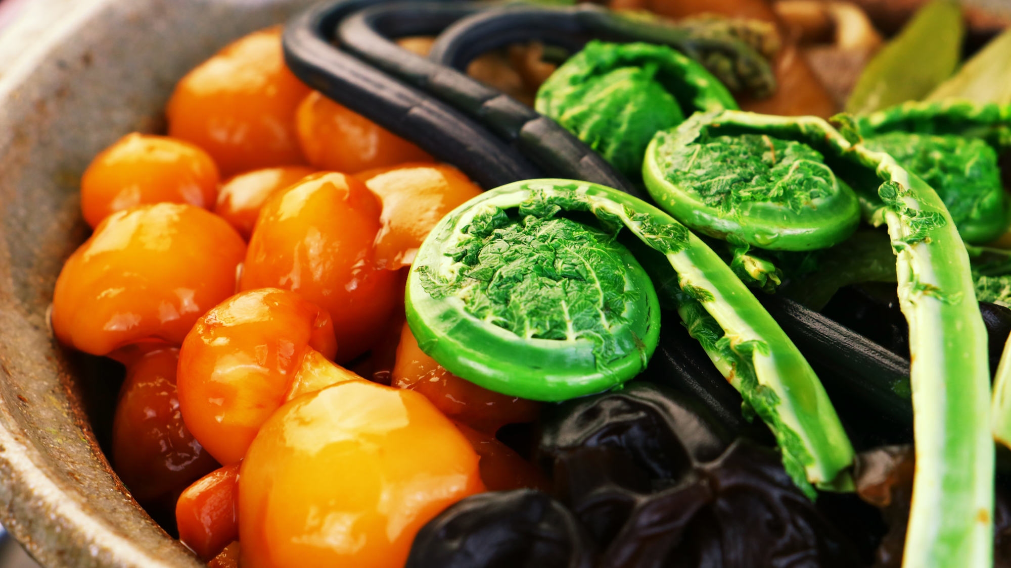 スタンダード単品_栄養価の高い山菜鍋!時期によって楽しみが変わります♪