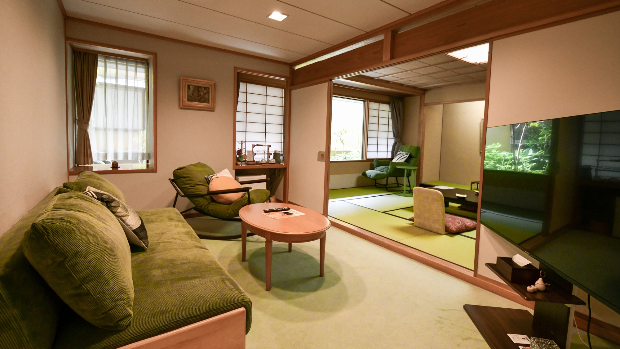 【仙渓園「蔦」温泉バス付和室】2025年リニューアル。まるで我が家のように居心地の良い二間続きの客室