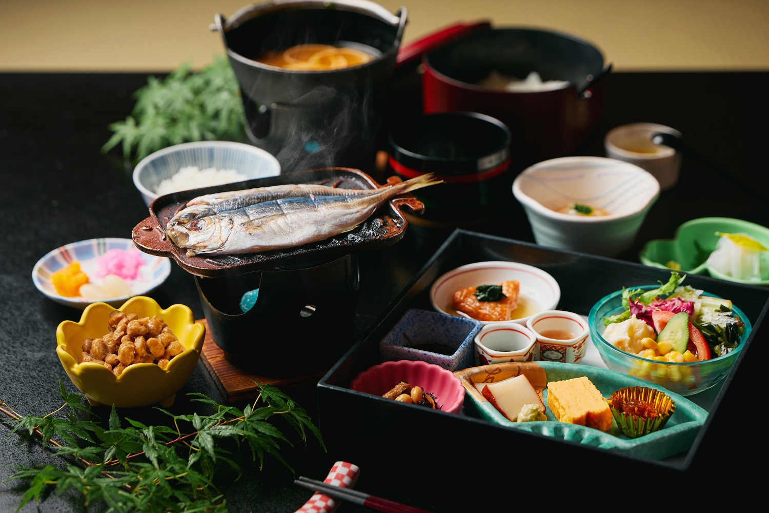 朝食（一例）体に優しく、ヘルシーな内容の和食膳