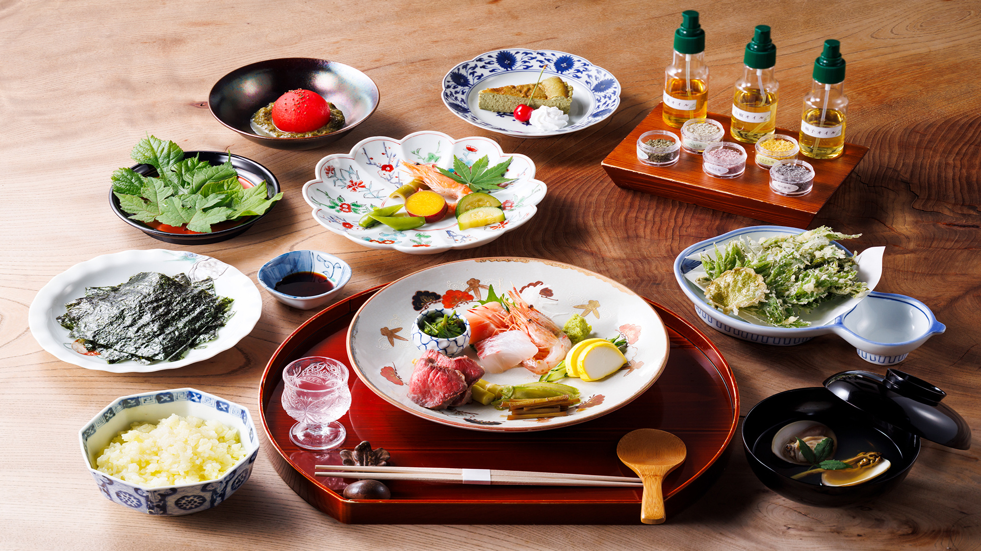 薬草若葉手巻き寿司会席イメージ