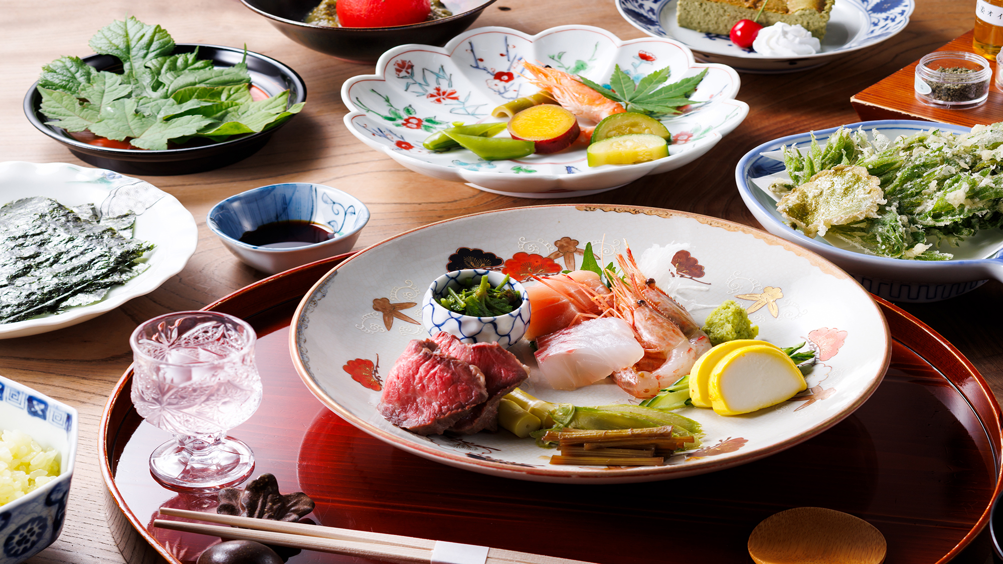 薬草若葉手巻き寿司会席イメージ