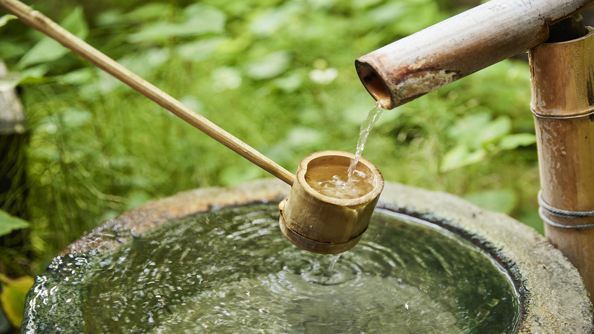 中庭にある飲泉