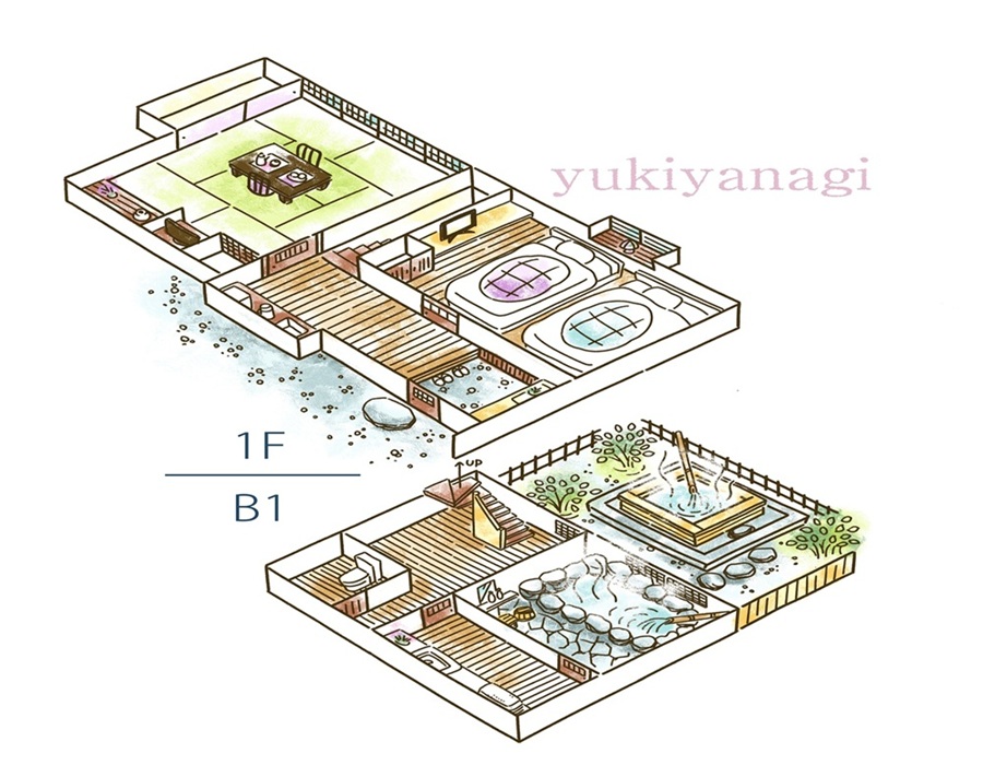  離れ客室【雪柳】和室+ベッドルーム　内湯＋露天風呂付