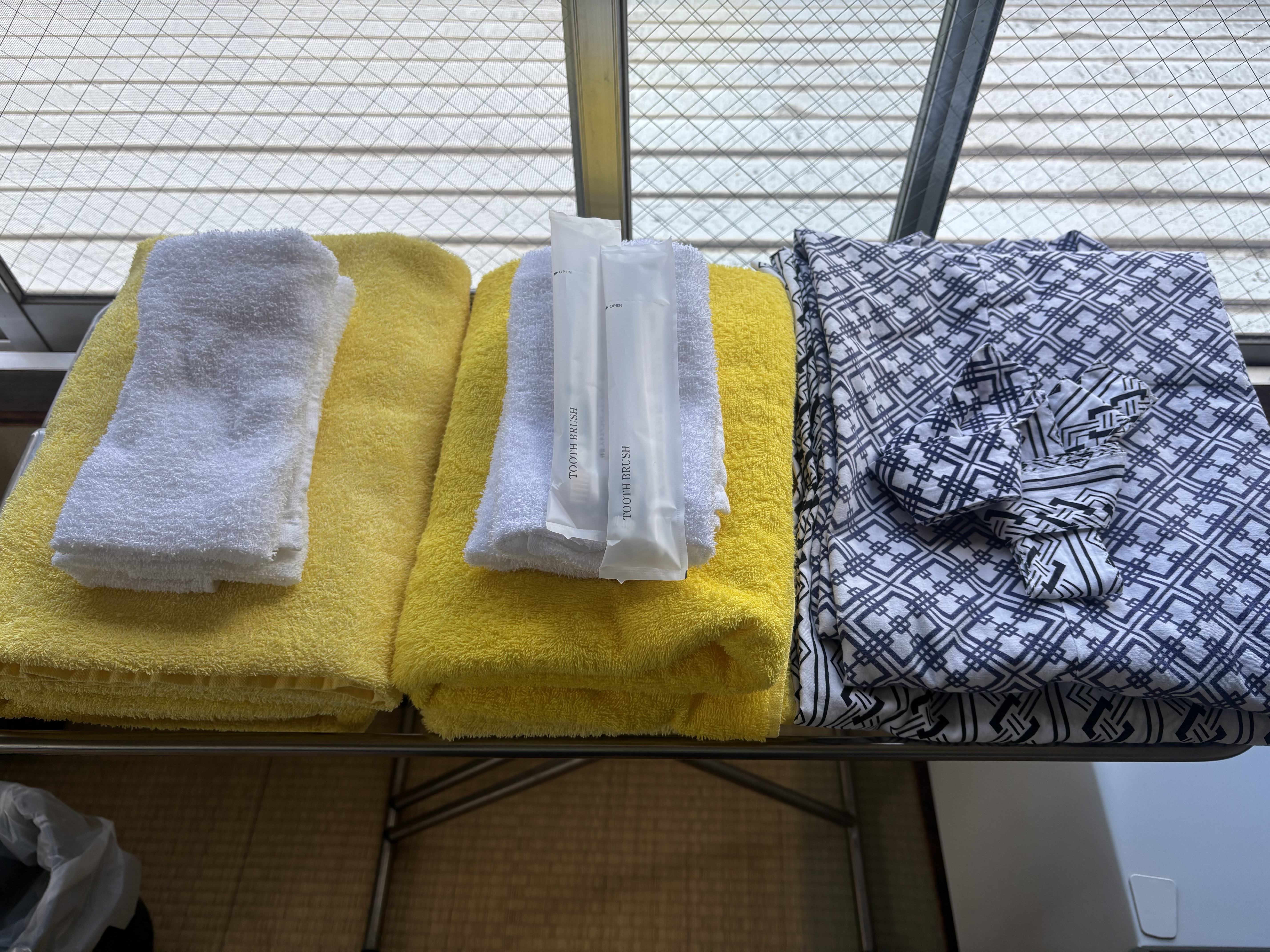 浴衣やタオル、各種アメニティをご用意