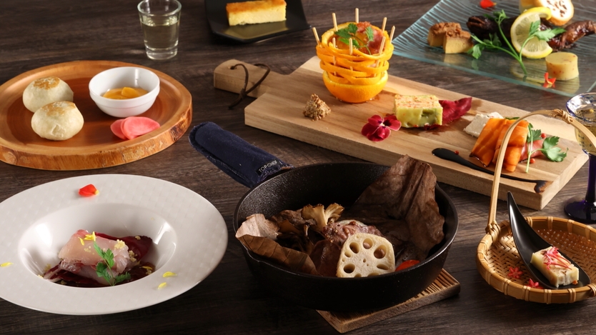 【一泊二食付】≪絶品★創作コース料理≫を個室で◇湯がつむぐ〜ココロとカラダの癒し旅◇