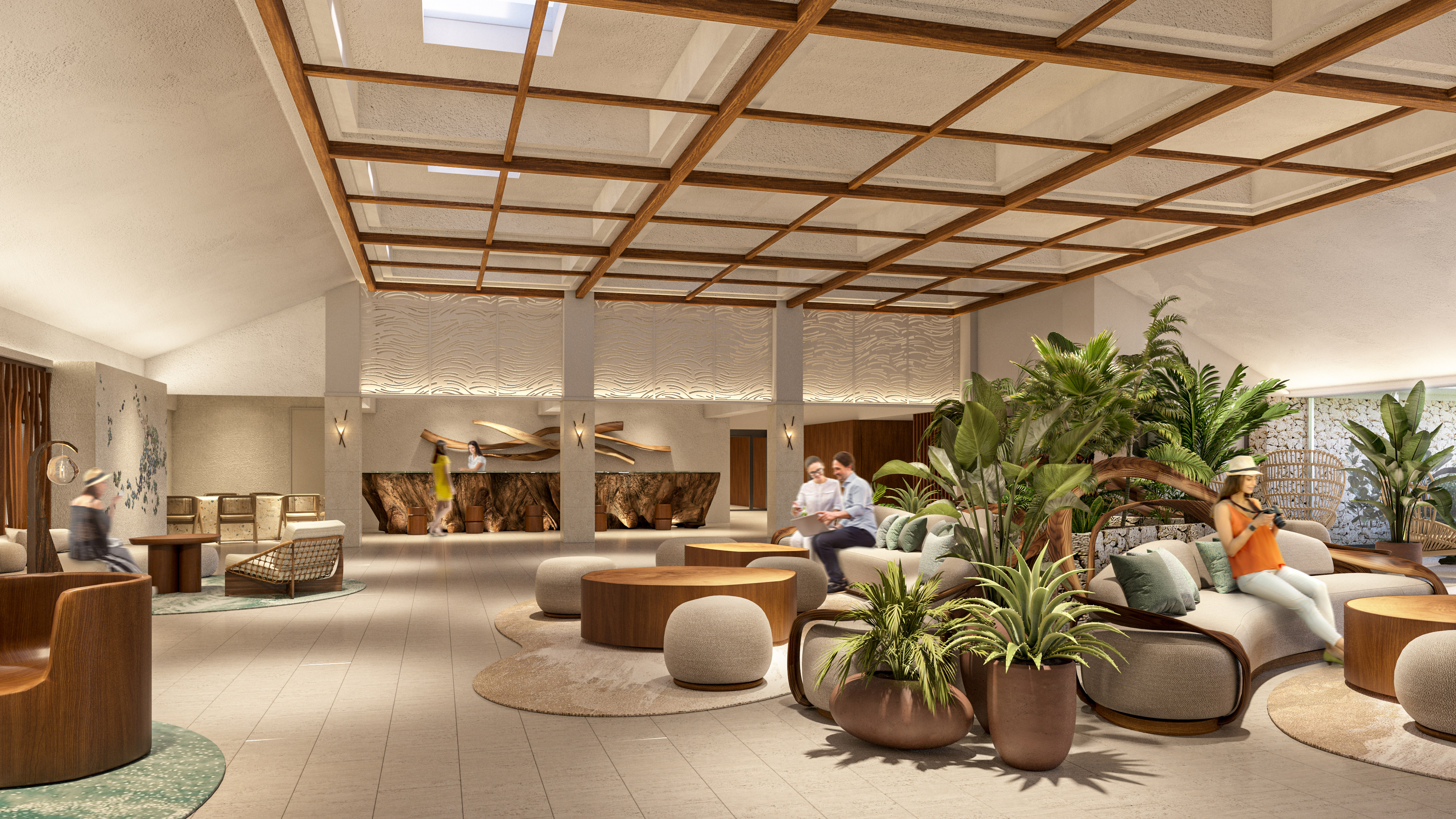 Center House（センターハウス）ロビー、ライブラリーラウンジ、アクティビティカウンター、ショップ、ファンクションルーム