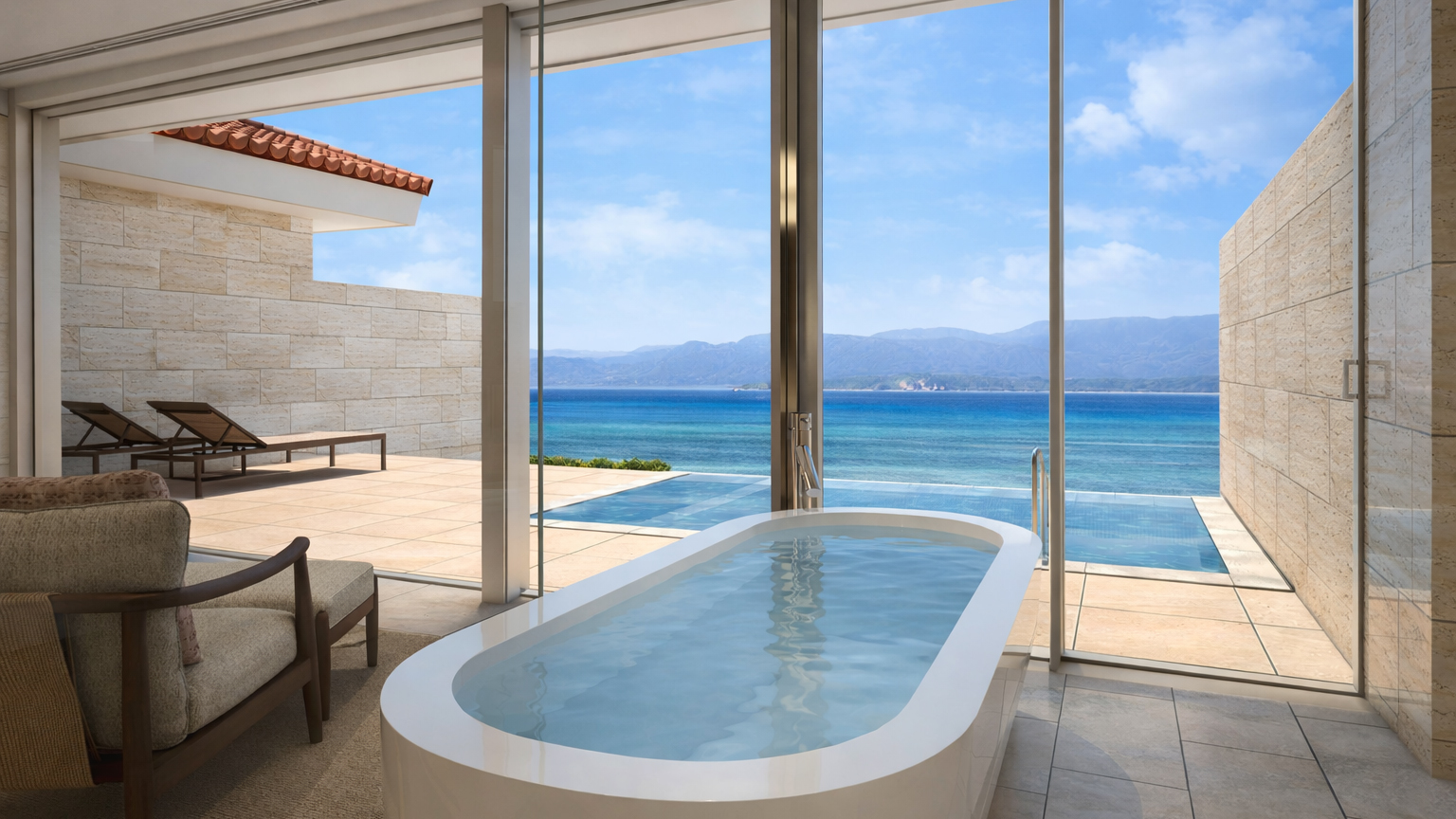 ヴィラ 浴室眺望