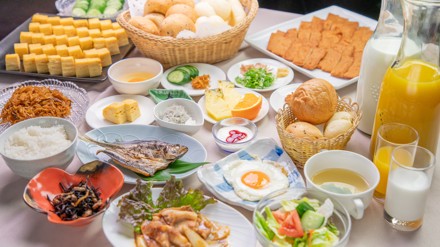 高知名物も食べ放題の朝食バイキング