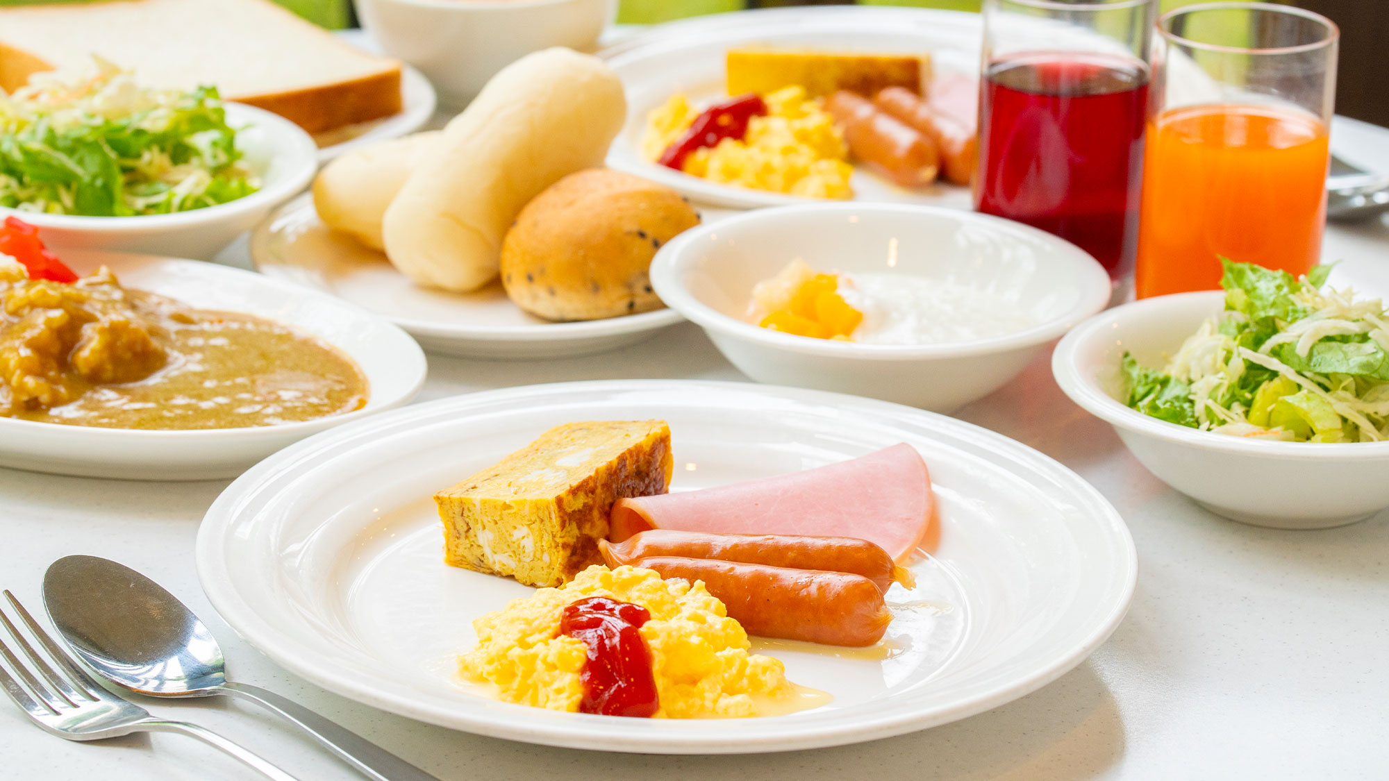 【朝食】ドリンクを含む約20品からお好きなものをお好きなだけどうぞ！