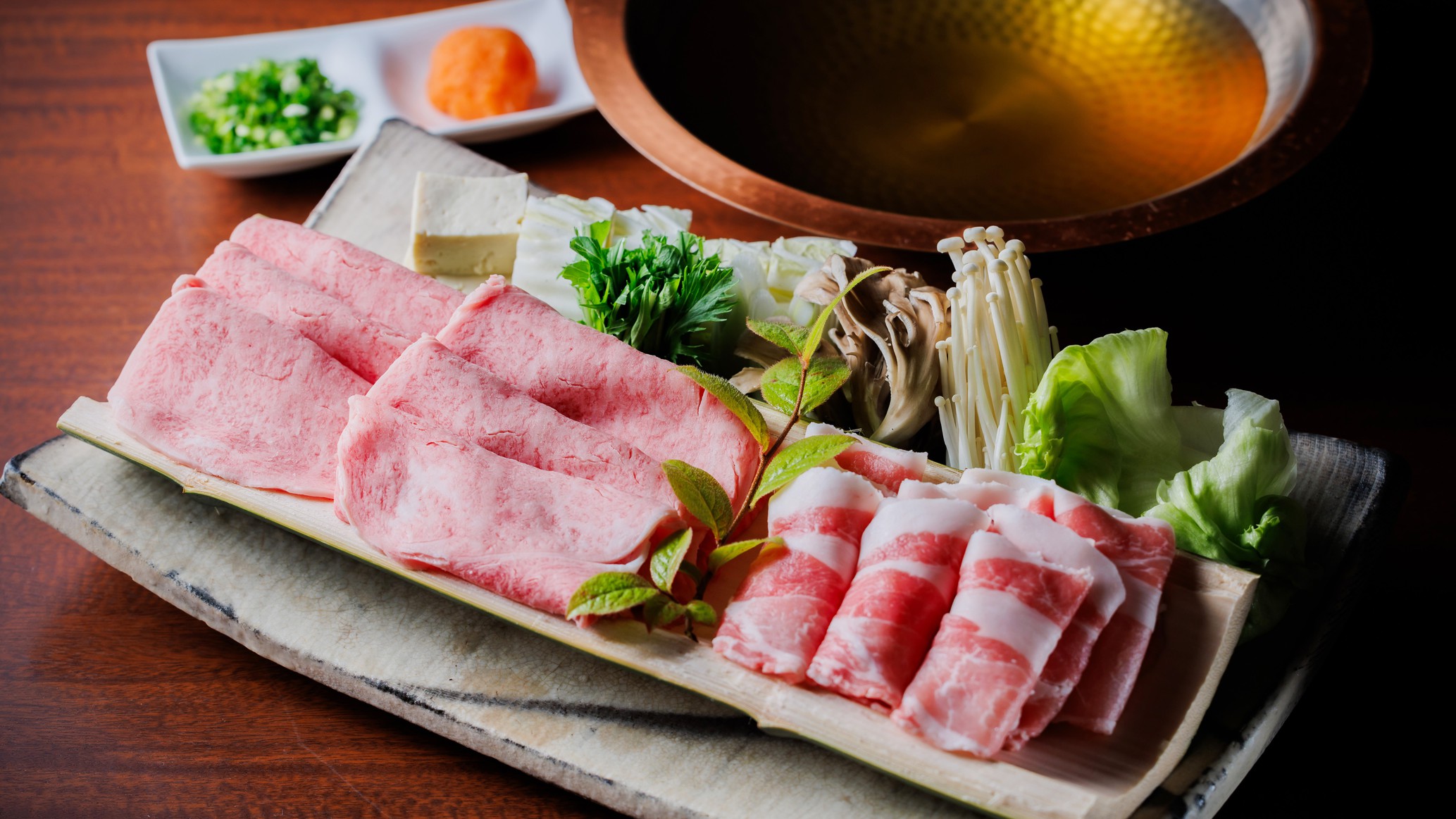 山形牛・米沢豚しゃぶしゃぶ会席