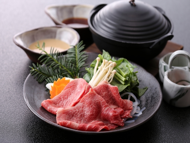 飛騨牛と飛騨ほうれん草のしゃぶしゃぶ