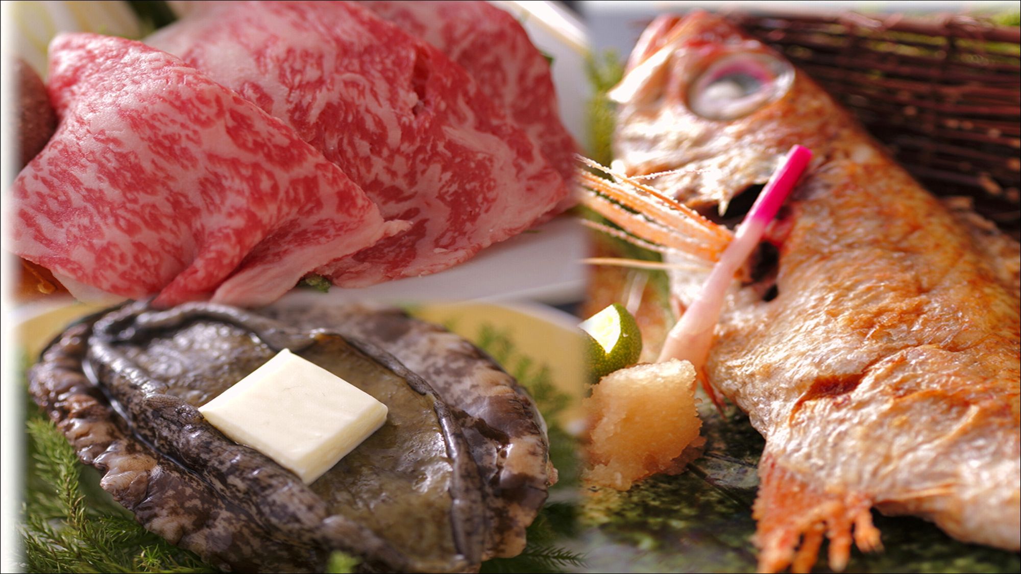 【和牛・のど黒・あわびを使った料理一例】~Premium厳選食材を、板前の手に委ねる粋な和の食~