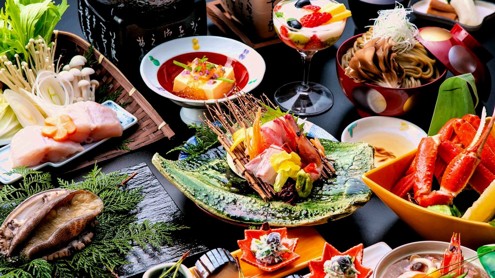 ■【きときと夢会席】お造り、ふぐ鍋、活鮑&蟹。秋冬だから美味しい人気のグルメ お食事イメージ