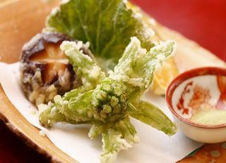 黒川温泉奥の湯の野菜の天ぷら