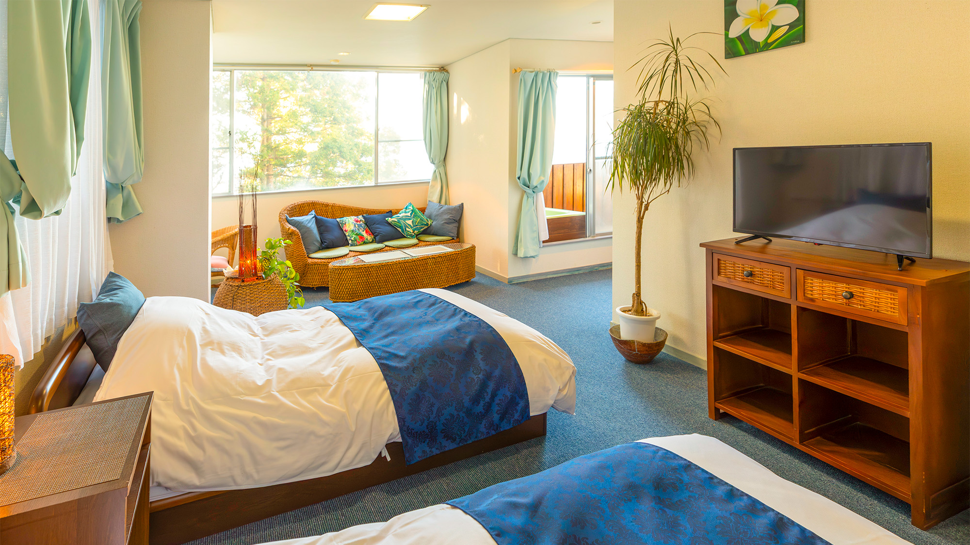 海一望の露天風呂付☆角部屋～洋室デラックスツイン【禁煙】