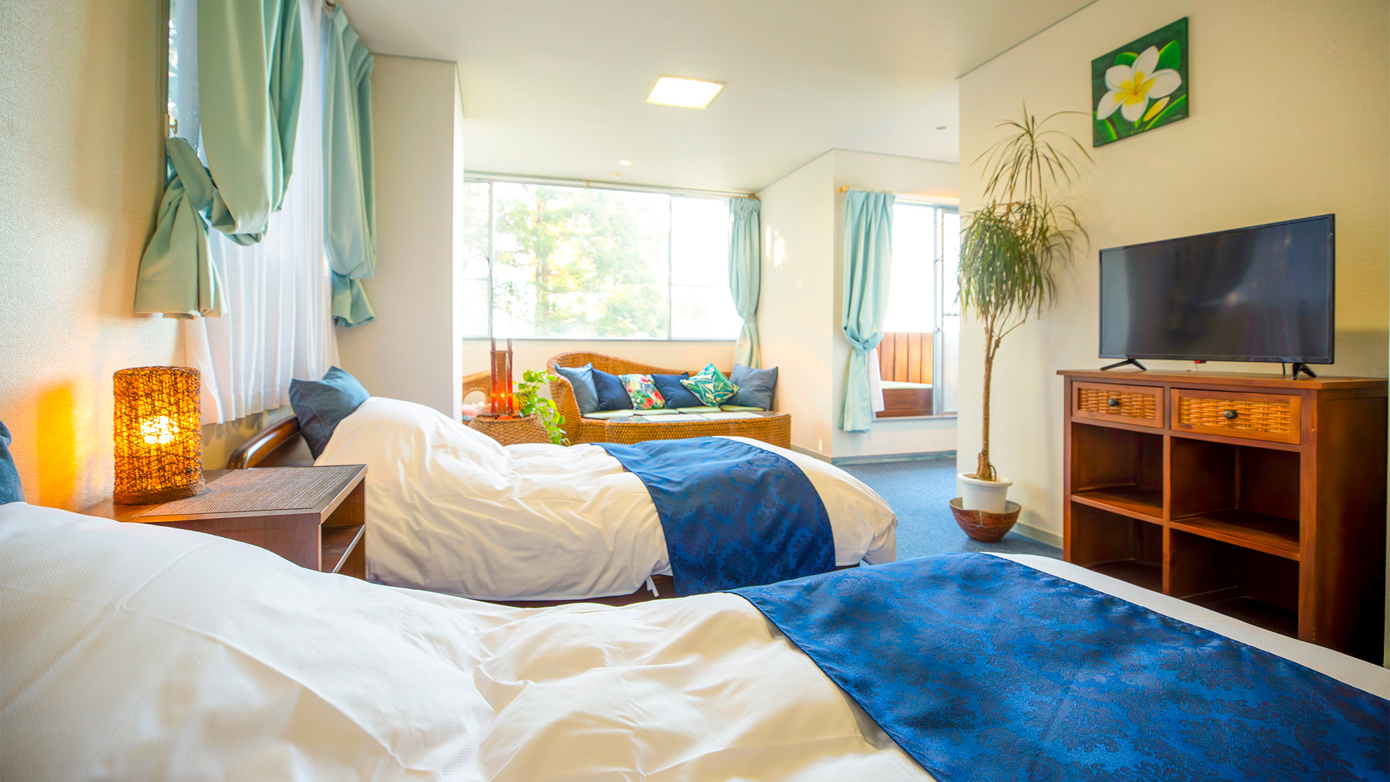 海一望の露天風呂付☆角部屋～洋室デラックスツイン【禁煙】