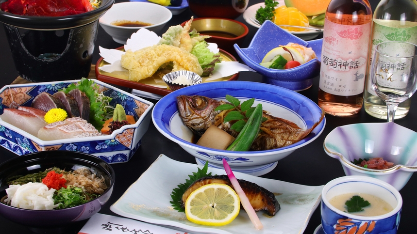 味自慢のはらだ荘イチオシ◆『のどぐろ』×『島根牛ステーキ』島根2大味覚の饗宴会席◆