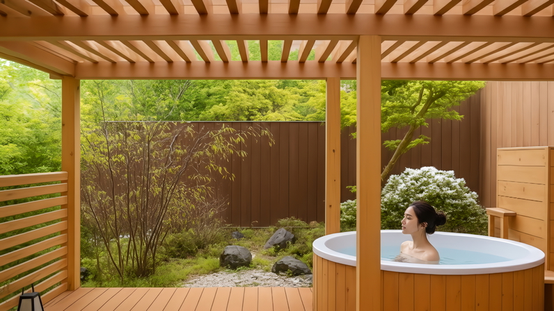 露天風呂「檜の杜湯(ひのきのもりゆ)」