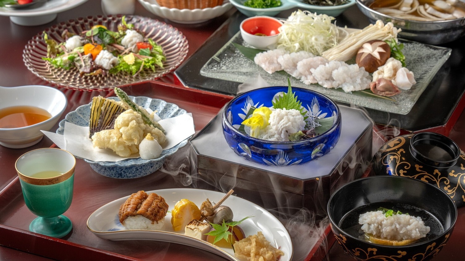 【夏季限定】活鱧尽くし会席｜鱧しゃぶ・鱧落とし・鱧天ぷら・鱧手毬寿し・鱧雑炊
