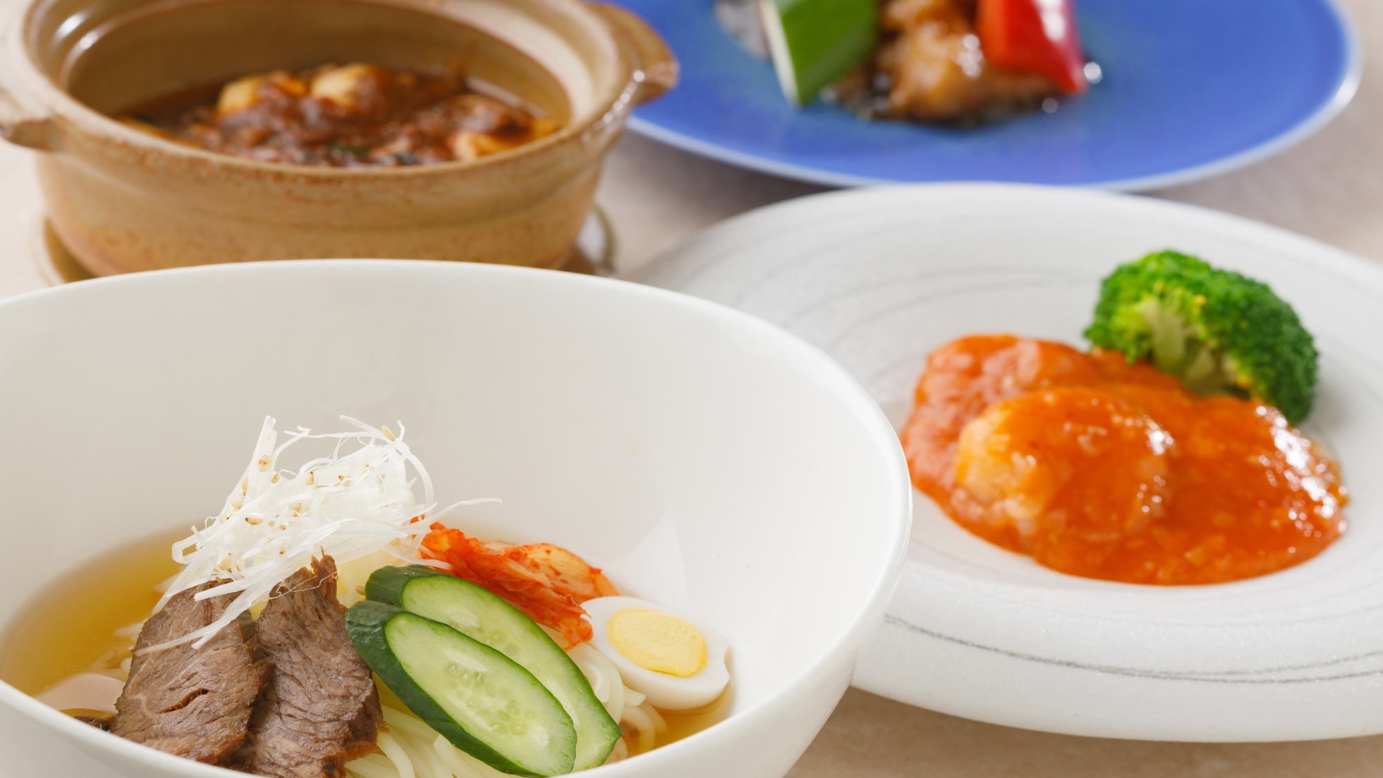 ◇【中国料理・豪華】定番中華と盛岡冷麺が楽しめるディナーコース【夕・朝食付】