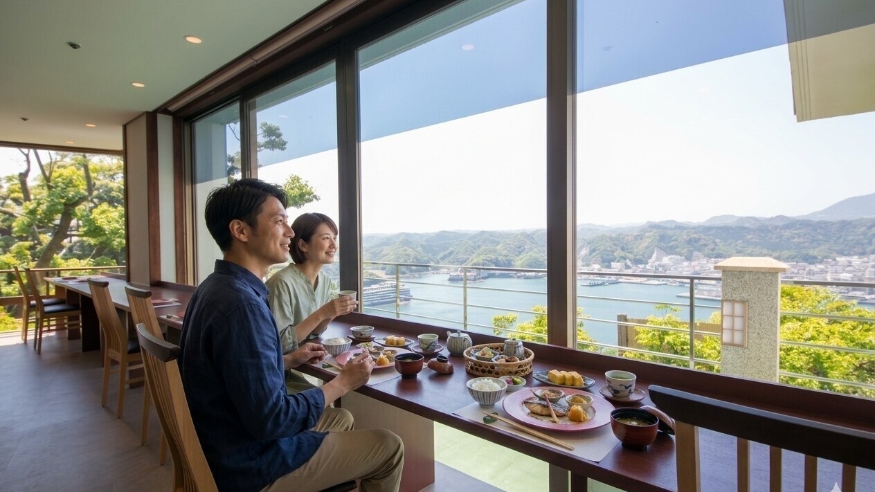 【楽天トラベルサマーSALE】【山上館】海抜80ｍの絶景×ジャンル超えコース仕立て新ハーフビュッフェ