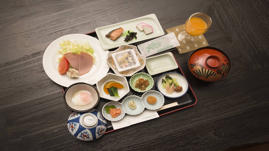 *【朝食一例】朝から元気の出る栄養満点の朝食は食堂にてお召し上がりください。