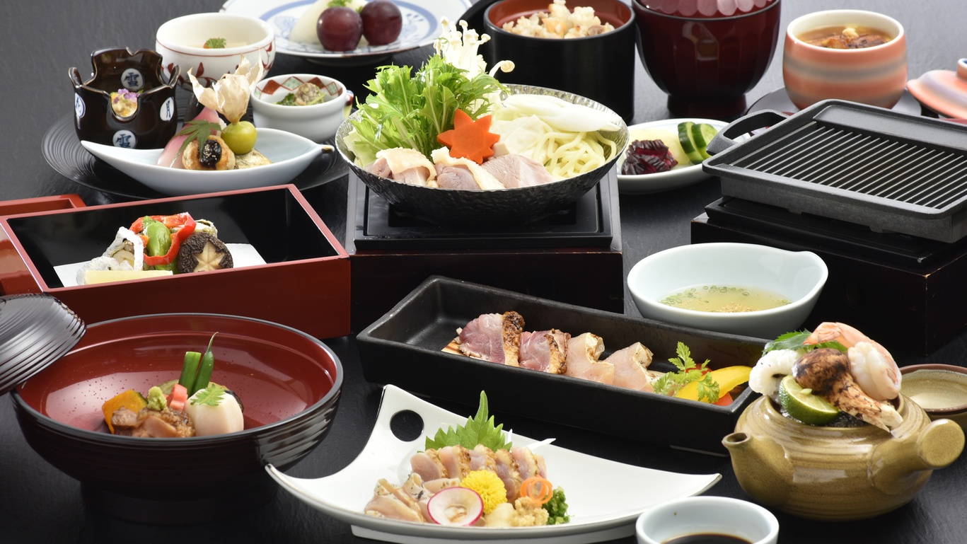 【黒さつま鶏会席】自社農場直送！ウマ味溢れる「黒さつま鶏」を贅沢に＜2食付＞