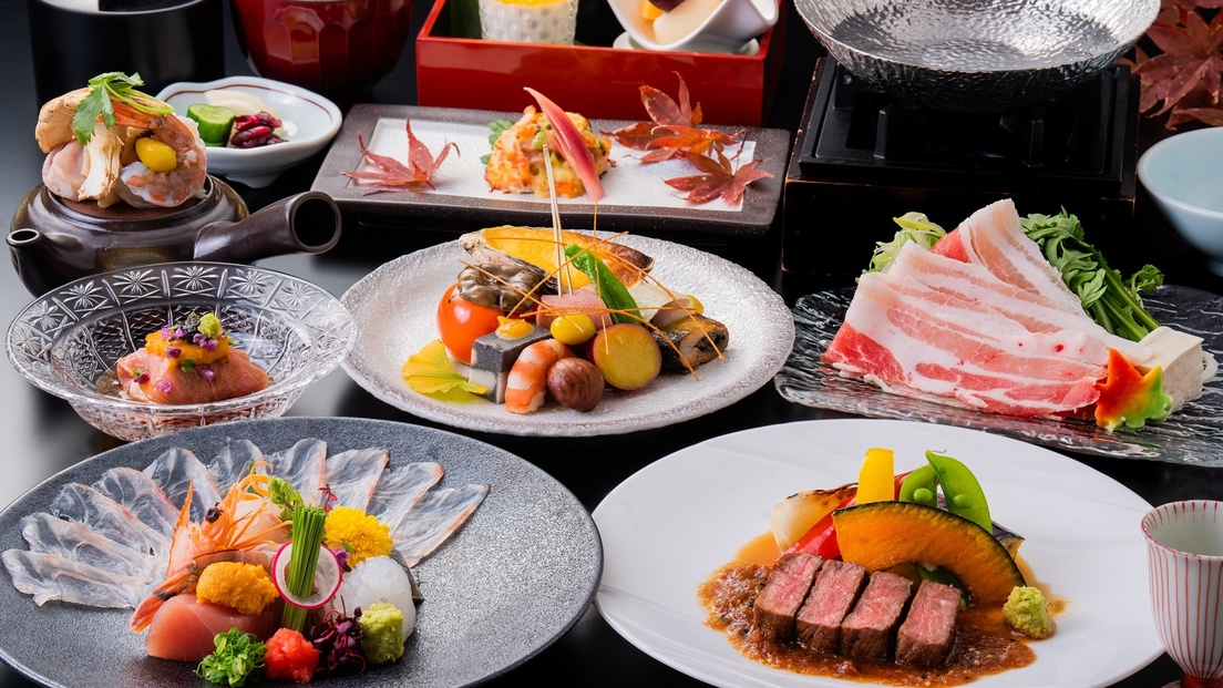 【三大黒づくし】鹿児島の「黒」を味わい尽くす！三大ブランド肉を堪能する特選会席＜2食付＞