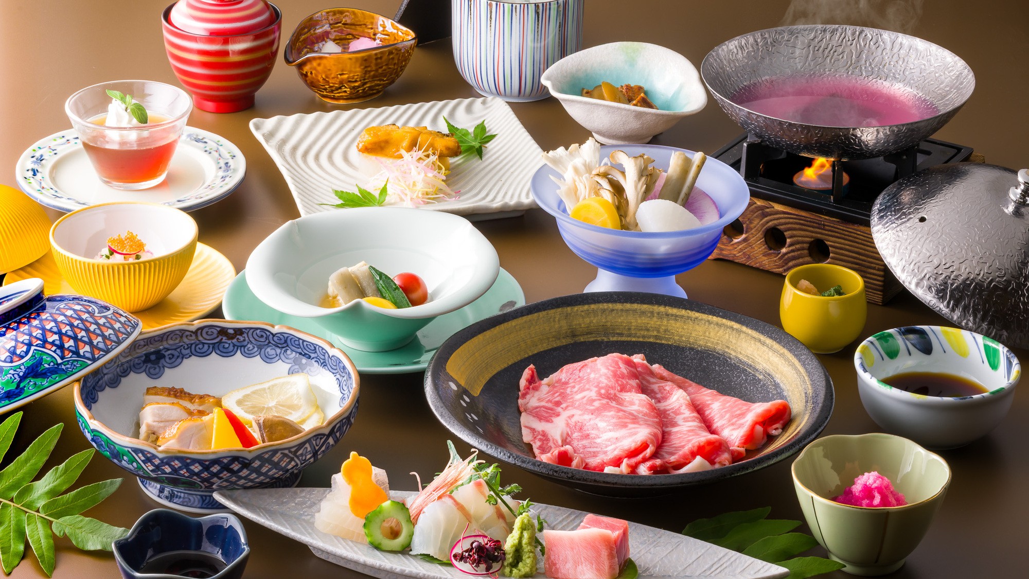 【夕食】胡蝶懐石 箱根の自然と旬の恵みを織り込んだ、ひと味違う懐石料理。