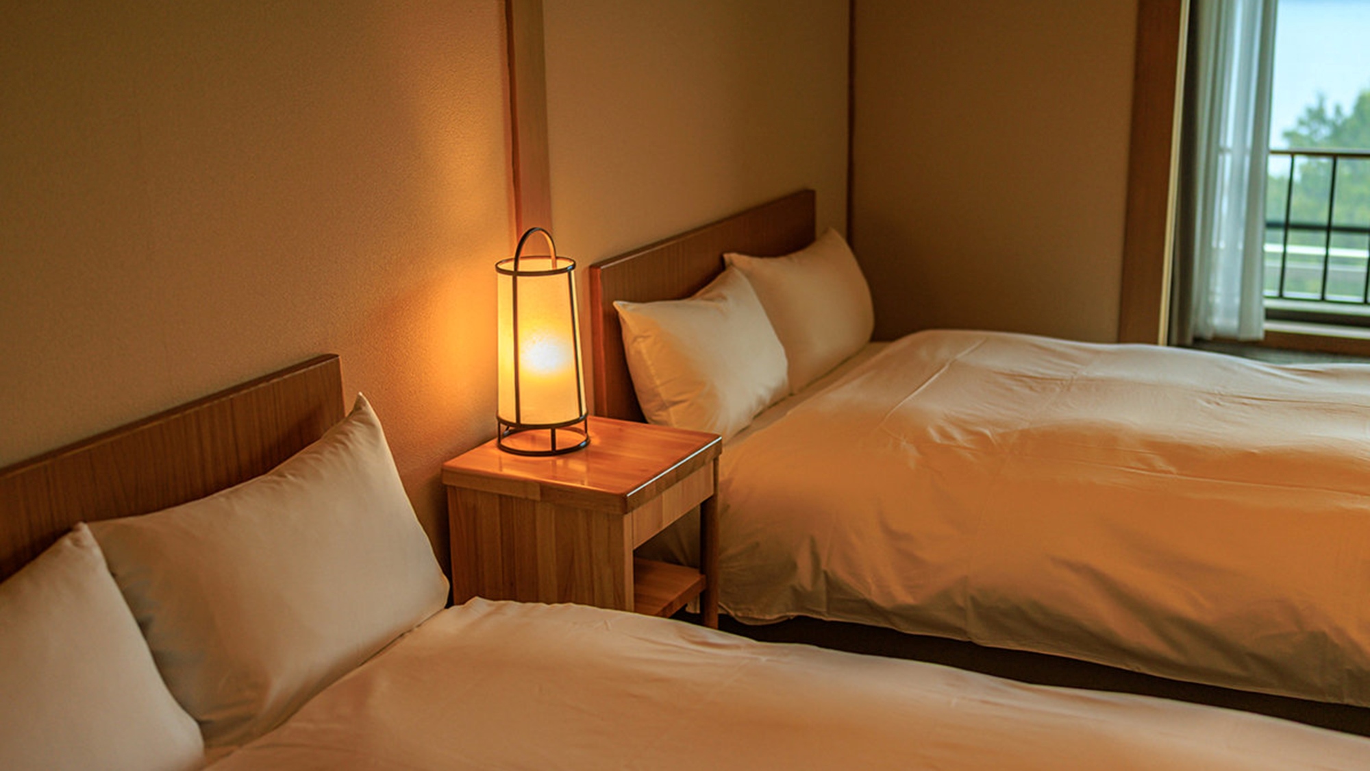 「airweave (エアウィーブ)」のマットレスを使用した和ツインベッドルーム