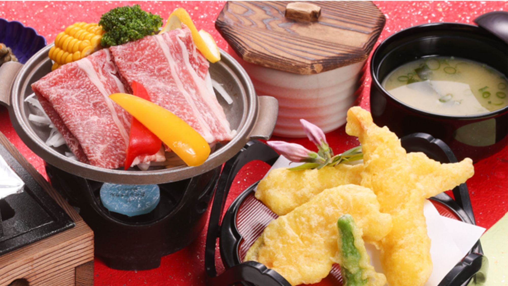 【Wグルメ会席】長崎牛レモン陶板焼き＆鮑の踊り焼き付会席