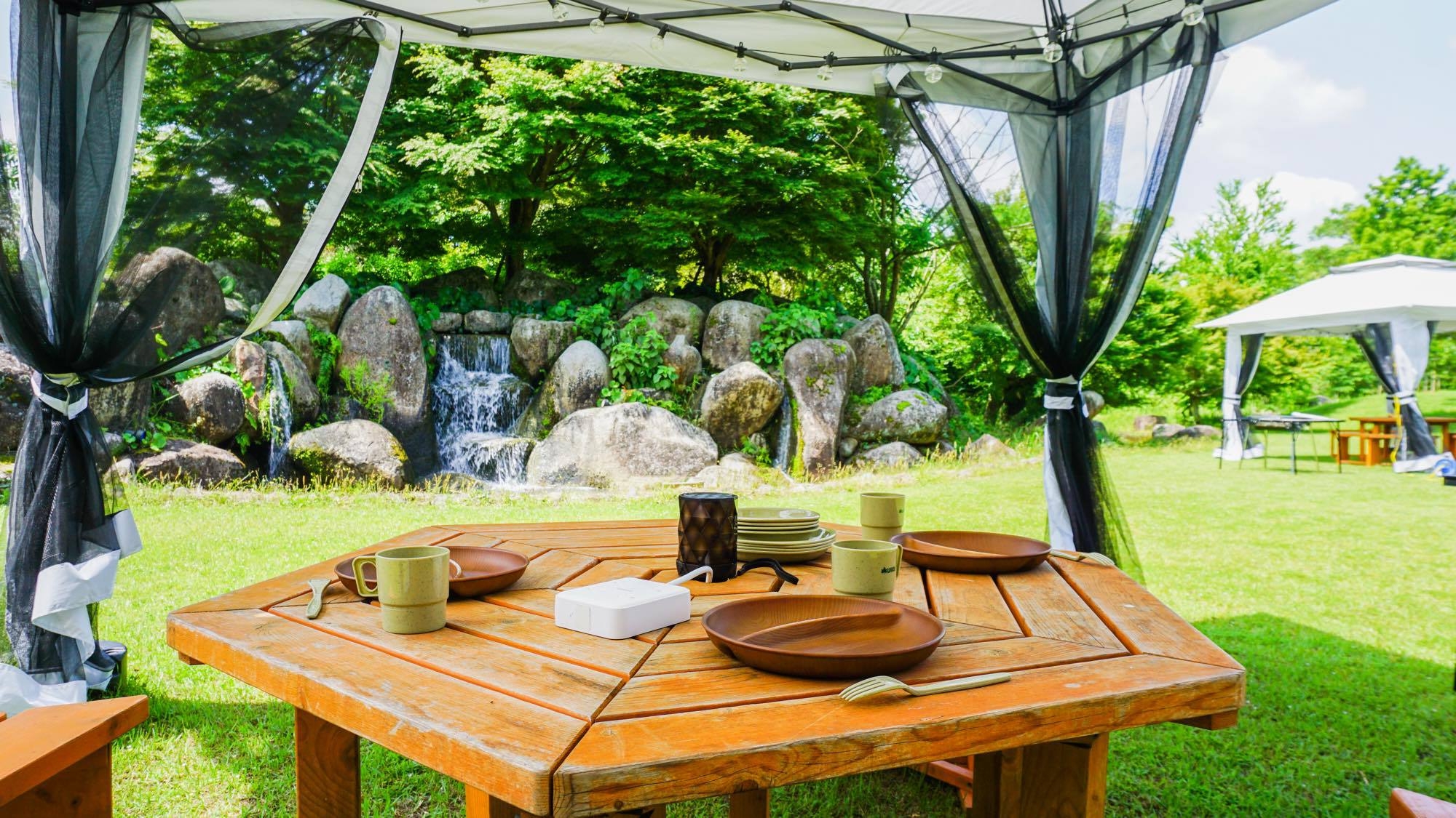 【2食付きBBQ】かけ流し温泉＆お庭でボリューム満点手ぶら夕食BBQ体験プラン♪【食材＆器具付き】