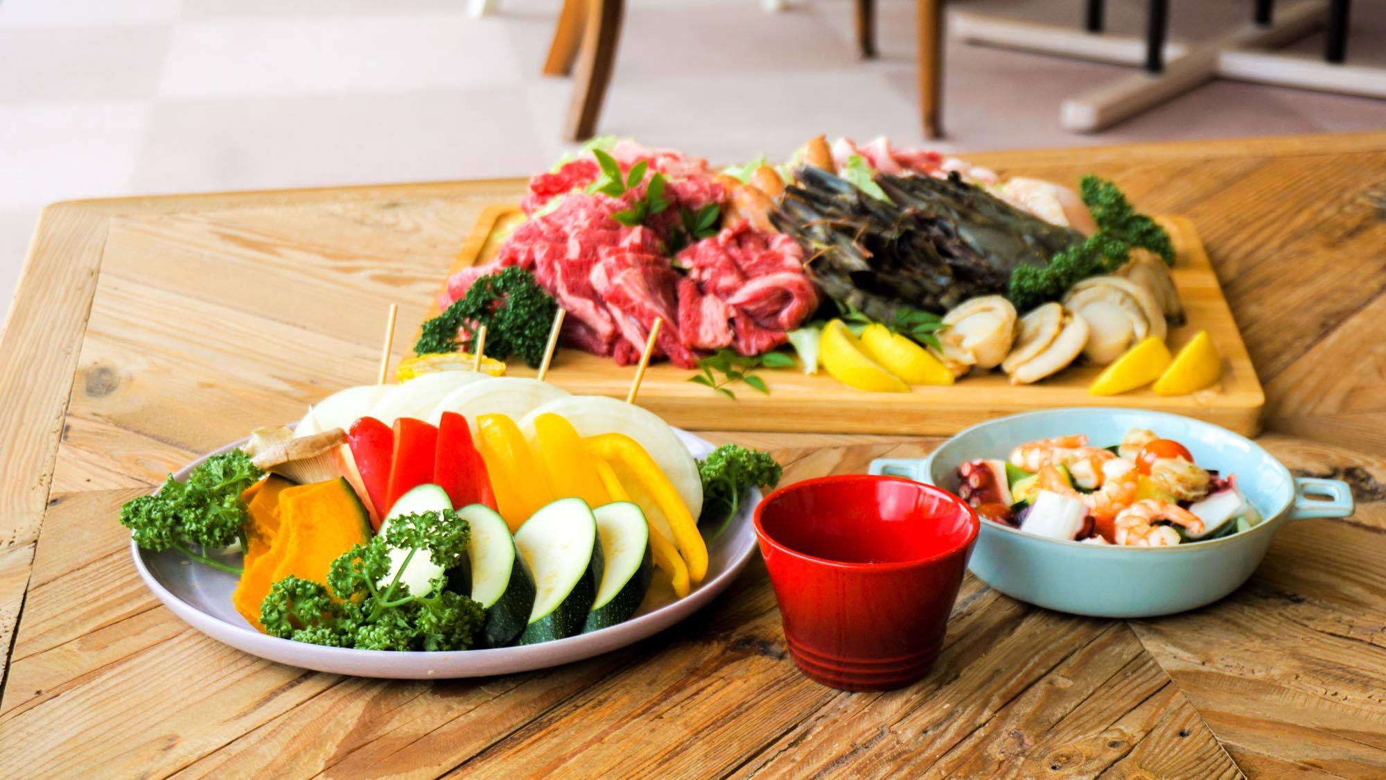 【2食付きBBQ】かけ流し温泉＆お庭でボリューム満点手ぶら夕食BBQ体験プラン♪【食材＆器具付き】