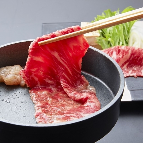 【一人旅 上州牛のすき焼き会席｜2食付】個室提供の群馬県産「上州牛」のすき焼きと貸切露天風呂